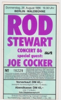 STEWART, ROD - 1986 - Ticket - Einrtittskarte - Joe Cocker - Tour - Berlin
