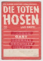 TOTEN HOSEN - 1989 - Backstage Pass - Gast - Kleines bischen...Tour - Mnster
