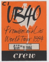 UB40 - UB 40 -1994 - Backstage Pass - Crew - Promises and Lies Tour - Dresden
