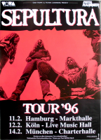 SEPULTURA - 1996 - Live In Concert - Roots Tour - Poster