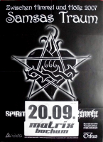 SAMSAS TRAUM - 2007 - In Concert - Zwischen Himmel... Tour - Poster - Bochum