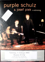 PURPLE SCHULZ - 2002 - In Concert - Josef Piek - 2 Stimmig Tour - Poster - Neuss