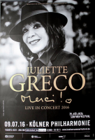 GRECO, JULIETTE - 2016 - Plakat - In Concert - Merci Tour - Poster - Köln