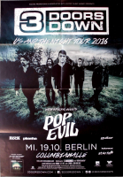 3 DOORS DOWN - 2016 - In Concert - Us and the Night Tour - Poster - Berlin