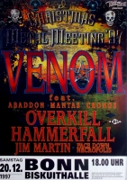 VENOM - 1997 - Konzertplakat - Concert - Hammerfall - Tourposter - Bonn