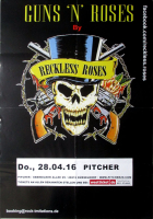 RECKLESS ROSES - 2016 - Tribute to Guns N Roses - Concert - Poster - Dsseldorf