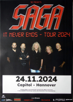 SAGA - 2024 - Live In Concert - It Never Ends Tour - Poster - Hannover