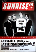 SUNRISE AVE - 2011 - Live In Concert - Out of Style Tour - Poster - K�ln