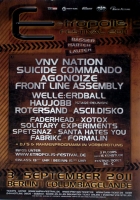 E-TROPOLIS - 2011 - Plakat - VNV Nation - Welle Erdball - Poster - Berlin