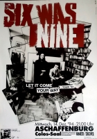 SIX WAS NINE - 1994 - Konzertplakat - Let it come - Tourposter - Aschaffenburg