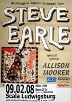 STEVE EARLE & THE DUKES - 2008 - Concert - Washington Tour - Poster - Ludwigsburg