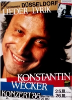 WECKER, KONSTANTIN - 1986 - Concert - Lieder & Lyrik Tour - Poster - Dsseldorf