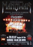 MANOWAR - 2007 - In Concert - Demons Dragons Tour - Poster - +Autogramme/Signed