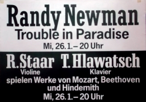 NEWMAN, RANDY - 1983 - Konzertplakat - Trouble in Paradise - Tourposter