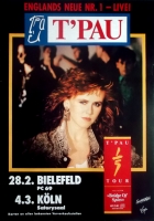T'PAU - T PAU - 1987 - In Concert - Bridge of Spies Tour - Poster - Bielefeld