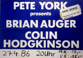 YORK, PETE - BRIAN AUGER - HODGKINSON - 1986 - Konzertplakat - Tourposter