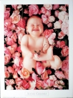 GEDDES, ANNE - 1993 - Plakat - Kunstdruck - Baby in Rosen - Poster