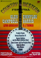 COUNTRY & WESTERN - 1984 - Glen Campbell - Emmylou Harris - Poster - Frankfurt