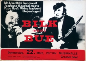 BILK MEETS BUE - 1962 - Jazz - Mr Acker Bilk - Papa Bues - Poster - Hamburg