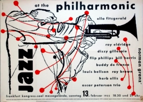 JAZZ AT THE PHILHARMONIC - 1955 - Gnther Kieser - Poster - Frankfurt
