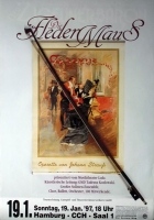 FLEDERMAUS - 1997 - Plakat - Operette - Johann Strauss - Poster - Hamburg