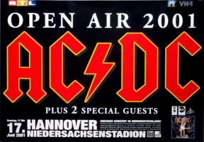AC/DC - ACDC - 2001 - Plakat - In Concert - Open Air - Poster - Hannover