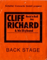 RICHARD, CLIFF - 1979 - Pass - Backstage - Rock n Roll Joy Tour