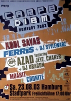 CAPE DIEM - 2003 - Plakat - Kool Savas - Ferris Mc - Azad - Poster - Hamburg