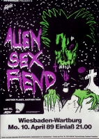 ALIEN SEX FIEND - 1989 - Konzertplakat - Another Planat - Tourposter - Wiesbaden