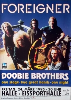 FOREIGNER - 1995 - Plakat - Doobie Brothers - Concert - Tourposter - Halle