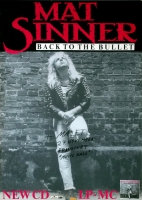 SINNER, MAT - 1990 - Plakat - Concert - Back to the Bullet - Poster - Frankfurt