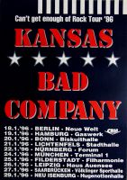 KANSAS - 1996 - Concert - Bad Company - Cant Get Enough... Tour - Poster