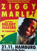 MARLEY, ZIGGY - 1989 - Konzetplakat - One Bright Day - Tourposter - Hamburg