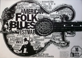 AMERICAN FOLK & BLUES - 1964 - Plakat - Gnther Kieser - Poster - Dsseldorf