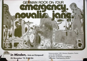 GERMAN ROCK - 1973 - Plakat - Jane - Novalis - Emergency - Poster - Minden
