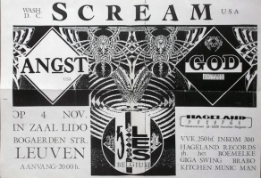 SCREAM - 1988 - Konzertplakat - Punk - Angst - God - Tourposter - Leuven