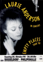 ANDERSON, LAURIE - 1990 - In Concert - Empty Places Tour - Poster - Dsseldorf