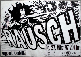 RAUSCH - 1997 - Konzertplakat - Godzilla - On - Tourposter - Marl