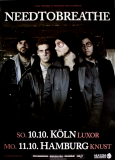 NEEDTOBREATH - 2010 - Tourplakat - In Concert - Outsiders - Tourposter