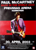 McCARTNEY, PAUL - BEATLES - 2003 - Live In Concert Tour - Poster - Hannover