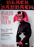 BLACK SABBATH - 1989 - In Concert - Headless Cross Tour - Poster - Ludwigshafen