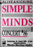 SIMPLE MINDS - 1986 - In Concert - Alive & Kicking Tour - Poster - Heidelberg