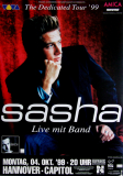 SASHA - 1999 - Live In Concert - Dedicated Tour - Poster - Hannover