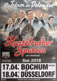 KASTELRUTHER SPATZEN - 2018 - In Concert- Tr�nen.. Tour - Poster - Bochum