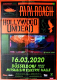 PAPA ROACH - 2020 - Plakat - Hollywood Undead Tour - Poster - Dsseldorf