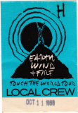 EARTH WIND & FIRE - 1988 - Local Crew Pass - Touch the World Tour - Stuttgart