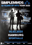 SIMPLE MINDS - 2020 - In Concert - 40 Years of Hits Tour - Poster- Hamburg