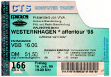 WESTRNHAGEN, MARIUS M�LLER - 1995 - Ticket - Eintrittskarte - Berlin