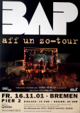 BAP - NIEDECKEN - 2001 - Live In Concert - Aff un Zo Tour - Poster - Bremen
