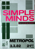 SIMPLE MINDS - 1982 - Live in Concert - Sons and Fascination Tour - Poster - Berlin